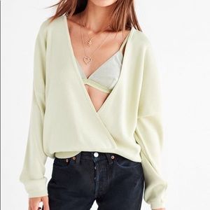 UO Erin Surplice Sweater, Light Green